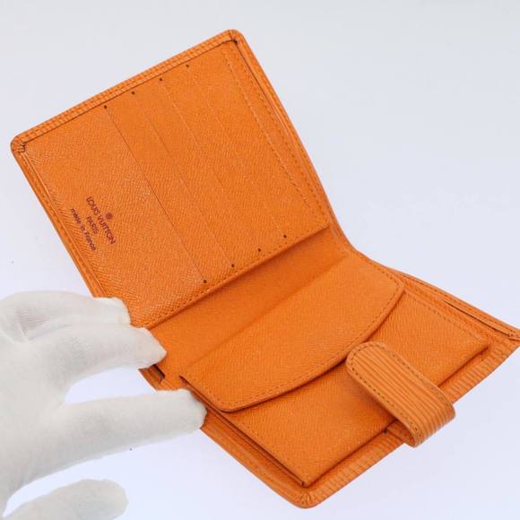 LOUIS VUITTON Epi Porte Billets Compact Bifold Wallet Mandarin M6355H Auth 58865 - Picture 8 of 16